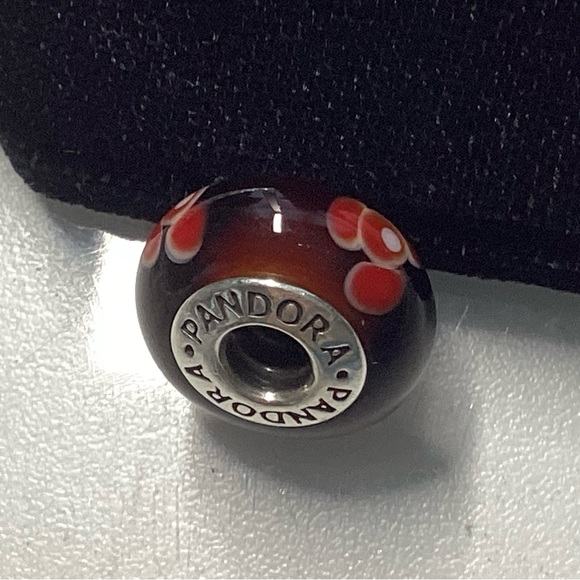 Sterling Red Murano Glass Charm - Picture 2 of 6